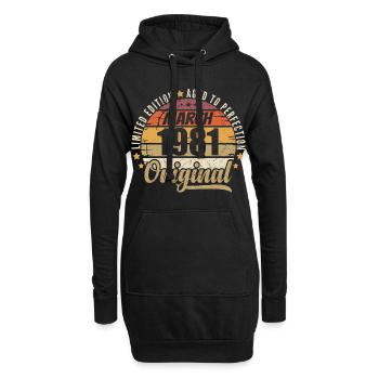 45. Anniversary 45 Years Limited Edition März 1981 - Hoodie-Kleid - Schwarz - Vorne