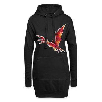 Ptérodactyle Électrique Dinosaure Volant - Sweat-shirt à capuche long Femme - noir - Devant