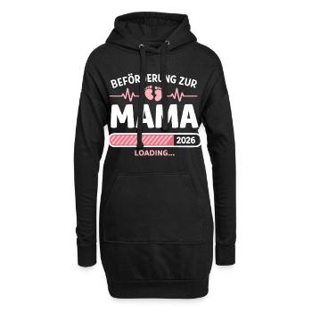 Mama 2026 Loading Beförderung Geschenk - Hoodie-Kleid - Schwarz - Vorne