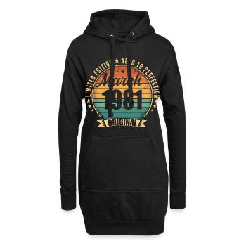 März 1981 Limited Edition Retro März 1981 - Hoodie-Kleid - Schwarz - Vorne