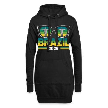 Brésil 2026 Lunettes de soleil Christ Rédempteur - Sweat-shirt à capuche long Femme - noir - Devant