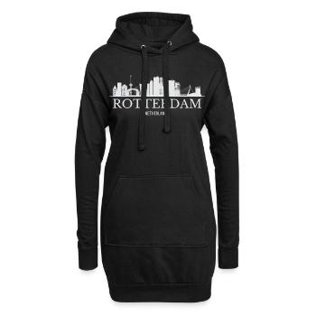 Rotterdam Skyline, Rotterdam Pays-Bas - Sweat-shirt à capuche long Femme - noir - Devant