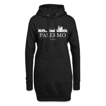 Skyline von Palermo, Palermo, Italien - Hoodie-Kleid - Schwarz - Vorne
