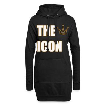 THE ICON – Bold Legendary Statement Design - Hoodie-Kleid - Schwarz - Vorne
