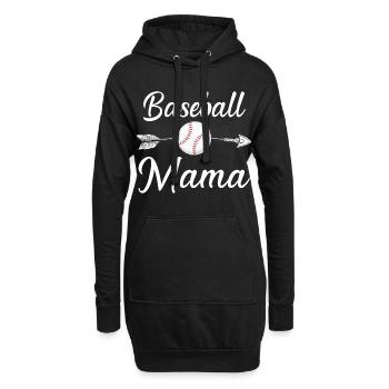 Maman de baseball Maman mignonne Amoureuse de baseball - Sweat-shirt à capuche long Femme - noir - Devant