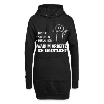 Warum Arbeite Ich Eigentlich - Hoodie-Kleid - Schwarz - Vorne