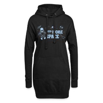 Besoin de plus d’espace – Drôle de proverbe sur l’espace - Sweat-shirt à capuche long Femme - noir - Devant