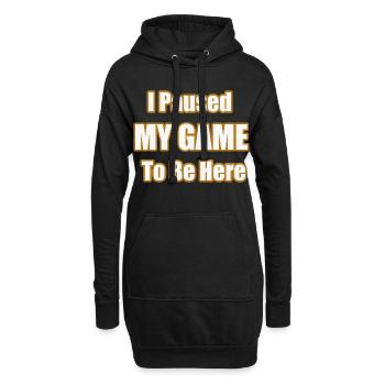 J’ai mis ma partie en pause pour être ici Déclaration drôle de joueur - Sweat-shirt à capuche long Femme - noir - Devant