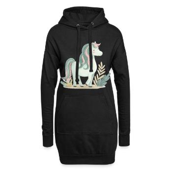 Cheval Poney Mignon - Sweat-shirt à capuche long Femme - noir - Devant