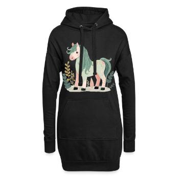 Cheval Poney Mignon - Sweat-shirt à capuche long Femme - noir - Devant