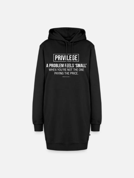 Empathie Statement Typografie - Hoodie-Kleid - Schwarz