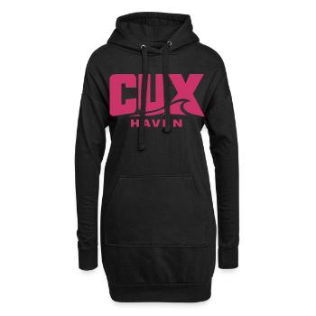 Cuxhaven Wellenlogo Pink - CUX haven - Hoodie-Kleid - Schwarz - Vorne