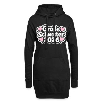 Große Schwester 2026 Kein Einzelkind Mehr - Hoodie-Kleid - Schwarz - Vorne