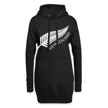 Fougère de Nouvelle-Zélande Proud Kiwi - Sweat-shirt à capuche long Femme - noir - Devant