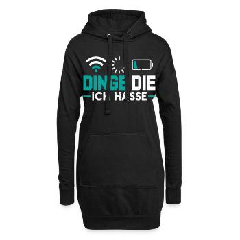 Nerd Computer DINGE DIE ICH HASSE LUSTIG - Hoodie-Kleid - Schwarz - Vorne