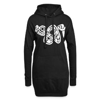 Noeud de serpent blanc - Sweat-shirt à capuche long Femme - noir - Devant