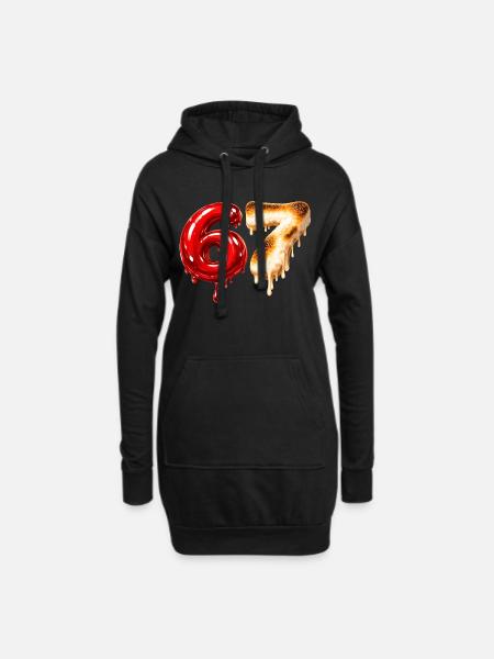 67 - 6 7 - Six Seven Meme  - Hoodie-Kleid - Schwarz