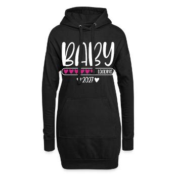 Baby 2027 loading Herzchen Ladebalken - Hoodie-Kleid - Schwarz - Vorne