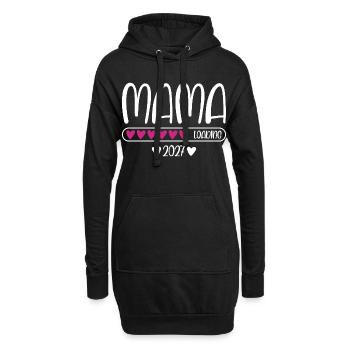 Mama 2027 loading Herzchen Ladebalken - Hoodie-Kleid - Schwarz - Vorne