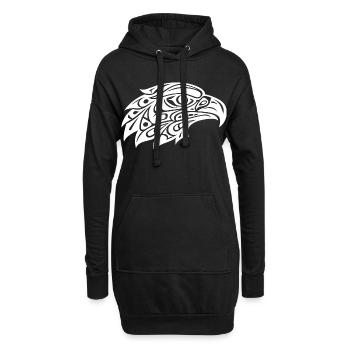 Art tribal de tête d’aigle - Sweat-shirt à capuche long Femme - noir - Devant