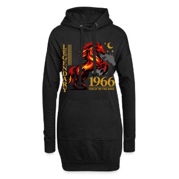 1966 Feuerpferd Retro 60 Jahre Myth Geschenk - Hoodie-Kleid - Schwarz - Vorne