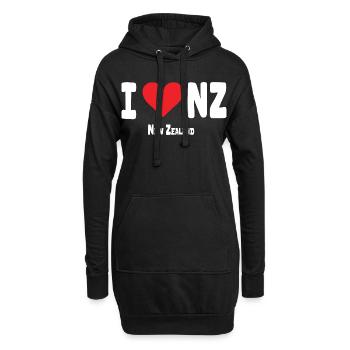 J’adore la Nouvelle-Zélande - Sweat-shirt à capuche long Femme - noir - Devant