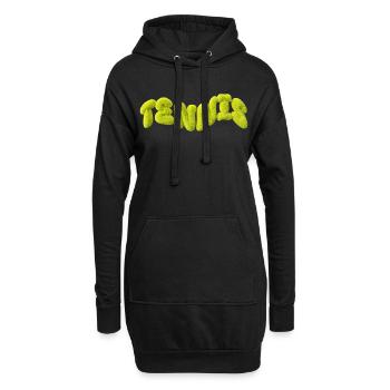 Chemise de tennis drôle de tennis duveteuse - Sweat-shirt à capuche long Femme - noir - Devant