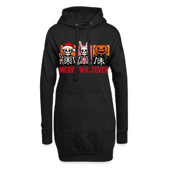 Merry Whatever Skeleton Christmas Easter Halloween - Hoodie Dress - black - Front
