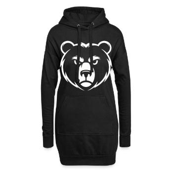 Dessin artistique minimaliste de la tête d’ours - Sweat-shirt à capuche long Femme - noir - Devant