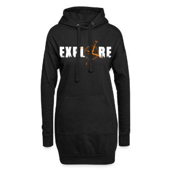 Explore Motiv mit einem Kompass - Hoodie-Kleid - Schwarz - Vorne