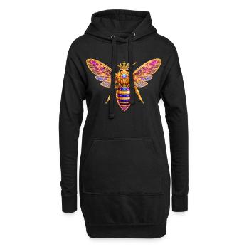 Queen Bee Bienenkönigin - Hoodie-Kleid - Schwarz - Vorne