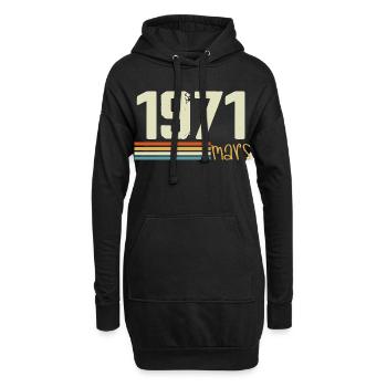 Vintage Mars 1971 - Sweat-shirt à capuche long Femme - noir - Devant