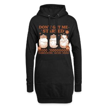 Sauerteig, fang gar nicht erst an, Brot backt geht auf. - Hoodie-Kleid - Schwarz - Vorne