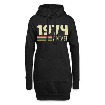 1974-Anniversaire-1974-retro-1974 - Sweat-shirt à capuche long Femme - noir - Devant