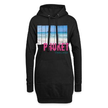 Phuket en Thaïlande Souvenir vintage de vacances à la plage - Sweat-shirt à capuche long Femme - noir - Devant