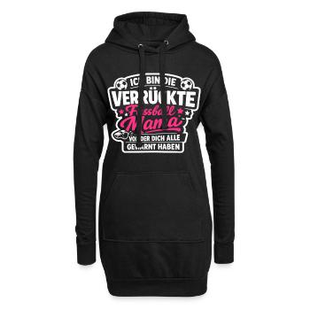 Die Verrückte Fußball Mama lustig - Hoodie-Kleid - Schwarz - Vorne
