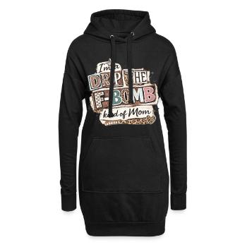 Je suis une maman qui balance le mot en f - Sweat-shirt à capuche long Femme - noir - Devant