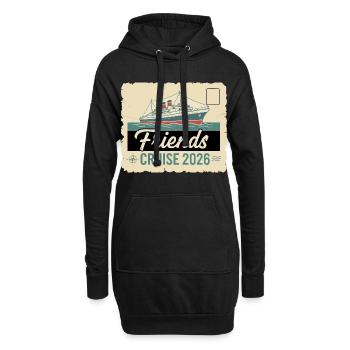 Croisière Friends Millésime 2026 - Sweat-shirt à capuche long Femme - noir - Devant