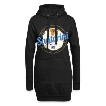 Souvenir de l’île ancienne de Santorin, Grèce - Sweat-shirt à capuche long Femme - noir - Devant