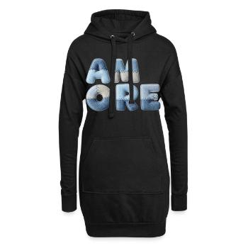 Patchwork Amore romantic gift for partner - Hoodie Dress - black - Front