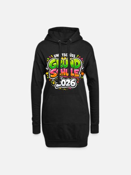 Grundschule Abschluss 2026 Geschafft Geschenk - Hoodie-Kleid - Schwarz