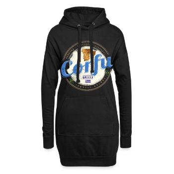 Korfu Ionische Inseln Griechenland Souvenir - Hoodie-Kleid - Schwarz - Vorne