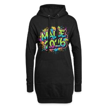Malle 2026 Graffiti Mallorca - Hoodie-Kleid - Schwarz - Vorne