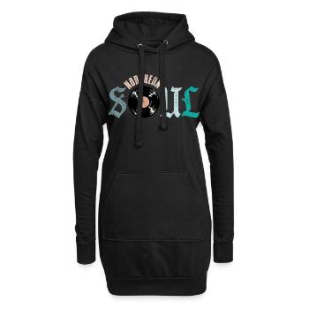 Vinyle de musique soul du Nord - Sweat-shirt à capuche long Femme - noir - Devant