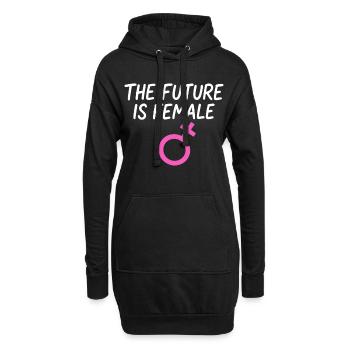 Dicton féminin Empowerment Girl Power - Sweat-shirt à capuche long Femme - noir - Devant