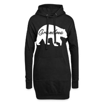 Chemise cadeau mignonne Grand-mère Ours - Sweat-shirt à capuche long Femme - noir - Devant