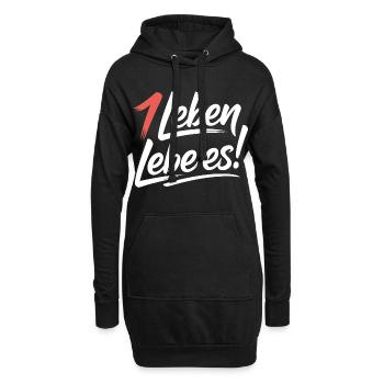 Achtsam leben - Hoodie-Kleid - Schwarz - Vorne