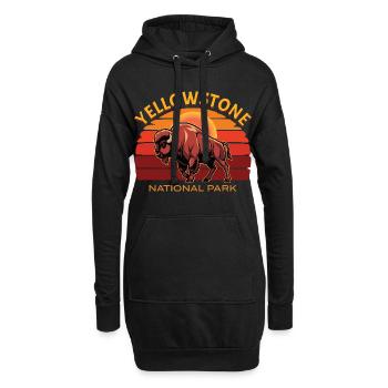Yellowstone-Nationalpark Büffelbisons - Hoodie-Kleid - Schwarz - Vorne