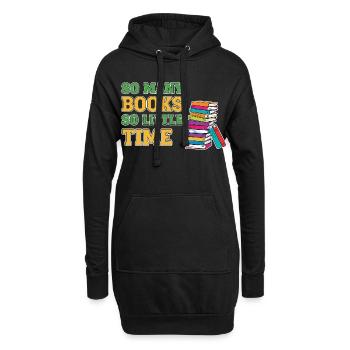 Bücherwurm Lesen Buch - Hoodie-Kleid - Schwarz - Vorne
