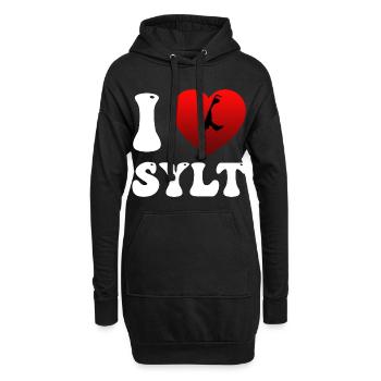 Nordsee Urlaub ICH LIEBE SYLT Lustiges - Hoodie-Kleid - Schwarz - Vorne